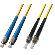 FC/APC to ST/UPC Plenum Duplex 9/125 Single-mode Fiber Patch Cable