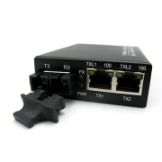 10/100M Dual Fiber 1310nm 40km SC Connector 1SC+2RJ45 Ethernet Fiber Media Converter