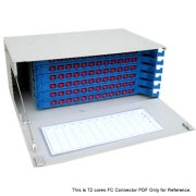 72 Fibers FC 4U Rack Mount Optic Distribution Frame with pigtails and adapters FITB-ODF-D-72