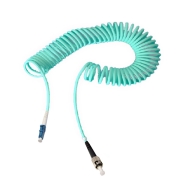 ST-LC Simplex 10G OM3 Multimode Bend Safe Curl Fiber Patch cord