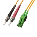 ST/APC to E2000/APC Plenum Duplex 9/125 Single-mode Fiber Patch Cable