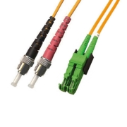 ST/APC to E2000/APC Plenum(OFNP) Duplex 9/125 Single-mode Fiber Patch Cable