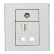 TCL Legrand 2 Port+1xRJ45+1xTV Outlet Socket Wall Face Plate 86 Type A8 Series