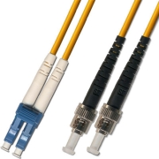 ST/APC to LC/APC Plenum(OFNP) Duplex 9/125 Single-mode Fiber Patch Cable