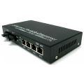 A Pair of BIDI WDM Single Fiber 10/100/1000M 1310/1550 20km SC 2SC+4RJ45 Ethernet Media Converter