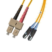 SC/APC to MU/APC Plenum Duplex 9/125 Single-mode Fiber Patch Cable