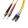 ST/APC to MU/APC Plenum Duplex 9/125 Single-mode Fiber Patch Cable