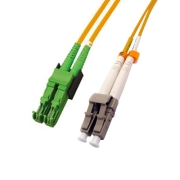 LC/APC to E2000/APC Plenum Duplex 9/125 Single-mode Fiber Patch Cable