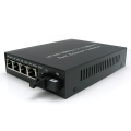 A Pair of BIDI WDM Single Fiber 10/100/1000M 1310/1550 40km SC 1SC+4RJ45 Ethernet Media Converter
