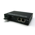A Pair of BIDI WDM Single Fiber 10/100/1000M 1310/1550 20km SC 1SC+2RJ45 Ethernet Media Converter
