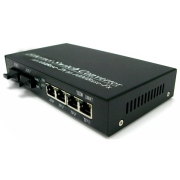 1000Base Dual Fiber 1310nm 2km SC Connector 2SC+4RJ45 Port Gigabit Fiber Media Converter