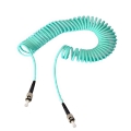 ST-ST Simplex 10G OM3 Multimode Bend Safe Curl Fiber Patch cord