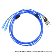 FC/UPC to SC/UPC 9/125 SM 4 Fibers Armored Patch Cable