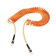 ST-ST Simplex 50/125um OM2 Multimode Bend Safe Curl Fiber Patch cord