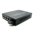 10/100/1000M Dual Fiber 1550nm 80km SC Connector 1SC+4RJ45 Port Ethernet Fiber Media Converter