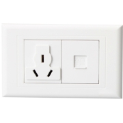 1x3Ports+1xRJ45 Socket Outlet Wall Panel Face Plate 118 Type