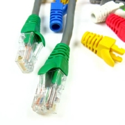 Cat6 RJ45 Network Cable Plug Colored Boot Claws Type with Cap Pkg/100