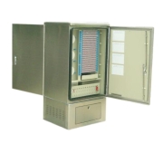 Max. 576 Fiber Fusion Splices 304SS Fiber Optic Cross Connection Floor Mount Cabinet with Side Opening