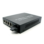 10/100M Dual Fiber 1550nm 80km SC Connector 1SC+4RJ45 Ethernet Fiber Media Converter