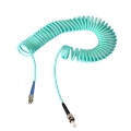 ST-FC Simplex 10G OM3 Multimode Bend Safe Curl Fiber Patch cord