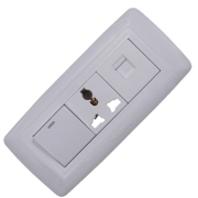 TCL Legrand 1x3Port+1xRJ45+1xSwitch Socket Outlet Wall Face Plate 118 Type U Series