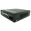A Pair of BIDI WDM Single Fiber 10/100M 1310/1550nm 40km 1SC+8RJ45 Ethernet Media Converter