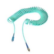 SC-FC Simplex 10G OM4 Multimode Bend Safe Curl Fiber Patch cord