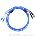 ST/UPC to LC/UPC 9/125 SM 4 Fibers Armored Patch Cable