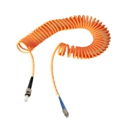 ST-FC Simplex 50/125um OM2 Multimode Bend Safe Curl Fiber Patch cord
