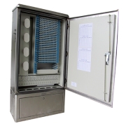 Max. 288 Fiber Fusion Splices 304SS Fiber Optic Cross Connection Cabinet for Outdoor & Indoor