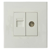 TCL Legrand 1xRJ45+1xTV Outlet Socket Wall Face Plate 86 Type A8 Series
