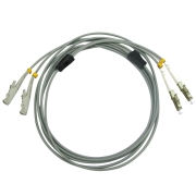 LC/UPC to E2000/UPC Duplex Multimode 62.5/125 OM1 Armored Patch Cable