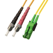 ST/APC to E2000/UPC Plenum Duplex 9/125 Single-mode Fiber Patch Cable
