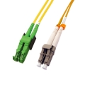 LC/APC to E2000/UPC Plenum Duplex 9/125 Single-mode Fiber Patch Cable