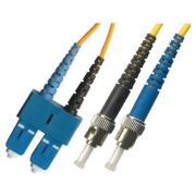 SC/APC to ST/UPC Plenum Duplex 9/125 Single-mode Fiber Patch Cable
