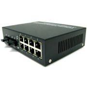 10/100/1000M Dual Fiber 1310nm 20km SC Connector 2SC+8RJ45 Port Ethernet Fiber Media Converter