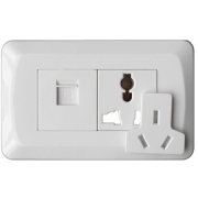 TCL Legrand 1x3Ports+1xRJ45 Socket Outlet Wall Face Plate 118 Type Q Series
