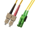 SC/APC to E2000/UPC Plenum Duplex 9/125 Single-mode Fiber Patch Cable