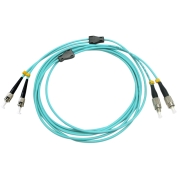 FC-ST Duplex 10G OM4 50/125 Multimode Armored Fiber Patch Cable