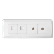 TCL Legrand 2xRJ45+2xTV Outlet Socket Wall Face Plate 118 Type Q Series