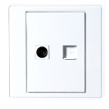 1xRJ45+1xTV Outlet Socket Wall Panel Face Plate 86 Type