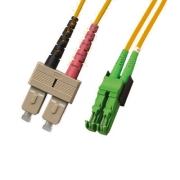 SC/APC to E2000/APC Plenum Duplex 9/125 Single-mode Fiber Patch Cable