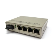 10/100M Dual Fiber 1310nm 2km SC Connector 1SC+4RJ45 Ethernet Fiber Media Converter