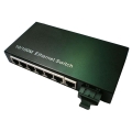A Pair of BIDI WDM Single Fiber 10/100M 1310/1550 20km SC 1SC+7RJ45 Ethernet Media Converter