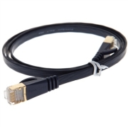 Category 7 Cat7 Network Patch Cable Flat 1m Black