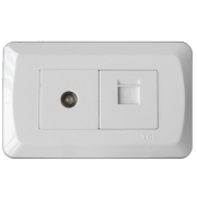 TCL Legrand 1xRJ45+1TV Outlet Socket Wall Face Plate 118 Type Q Series
