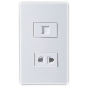 1x2Port+1xRJ45 Socket Outlet Wall Panel Face Plate 120 Type 60 Series