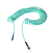 SC-ST Simplex 10G OM4 Multimode Bend Safe Curl Fiber Patch cord