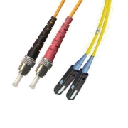 ST/APC to MU/UPC Plenum(OFNP) Duplex 9/125 Single-mode Fiber Patch Cable