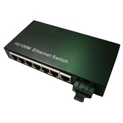 10/100M Dual Fiber 1310nm 20km SC Connector 1SC+7RJ45 Port Ethernet Fiber Media Converter